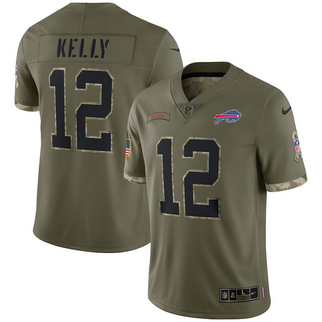 mens nike jim kelly olive buffalo bills 2022 salute to service retired player limited jersey